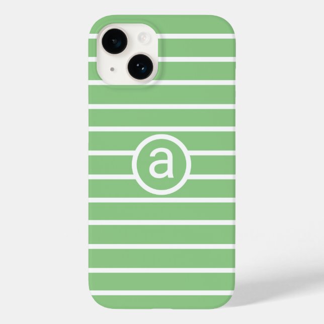 Coques Case-Mate iPhone Nom monochromatique de sage élégant à motif blanc (Verso)