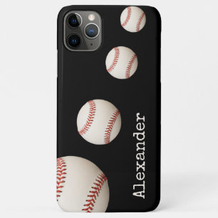 Case-Mate iPhone Case Nom monogramme baseball sport noir  