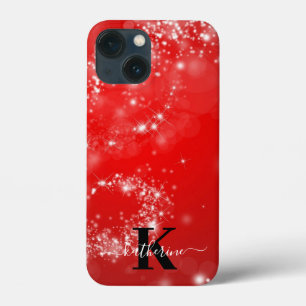 Case-Mate iPhone Case Nom Monogramme Féminin Paillettes Rouges Et Blanch