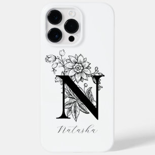 Coque Case-Mate iPhone Nom monogramme lettre botanique vintage N
