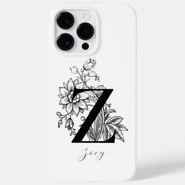 Coques Case-Mate iPhone Nom monogramme lettre botanique Z     (Verso)
