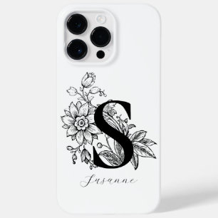 Coque Case-Mate iPhone Nom monogramme lettre S botanique   