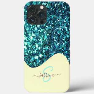 Case-Mate iPhone Case Nom Monogrammé Pailleté avec Effet de Coulée Vert