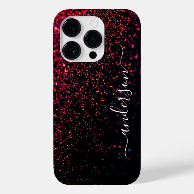 Coques Case-Mate iPhone Nom monogrammé pailleté élégant (Verso)