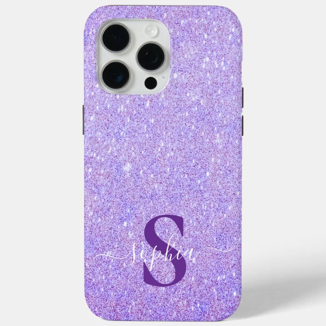 Coques Case-Mate iPhone Nom monogrammé pailleté élégant (Verso)