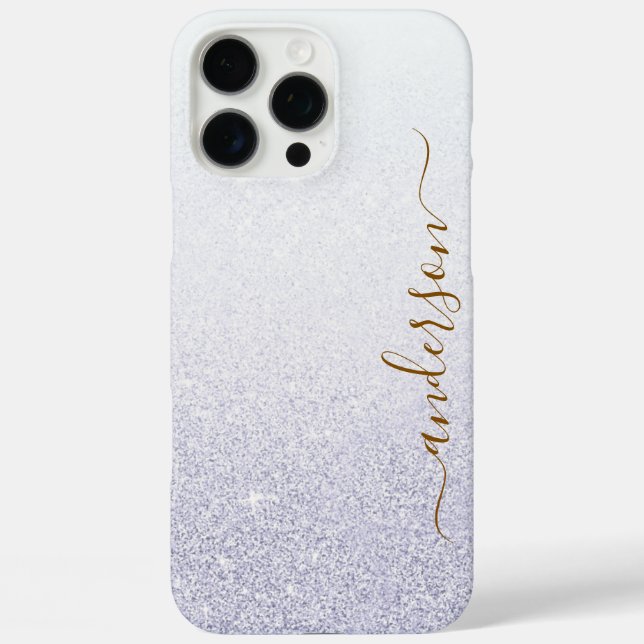 Coques Case-Mate iPhone Nom monogrammé pailleté élégant (Verso)