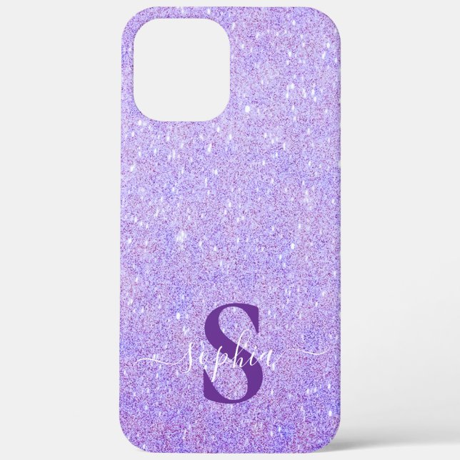 Coques Case-Mate iPhone Nom monogrammé pailleté élégant (Verso)
