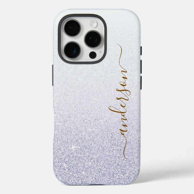 Coques Case-Mate iPhone Nom monogrammé pailleté élégant (Verso)