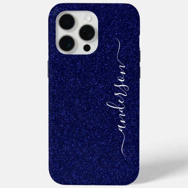 Coques Case-Mate iPhone Nom monogrammé pailleté élégant (Verso)
