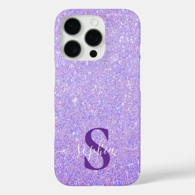 Coques Case-Mate iPhone Nom monogrammé pailleté élégant (Verso)