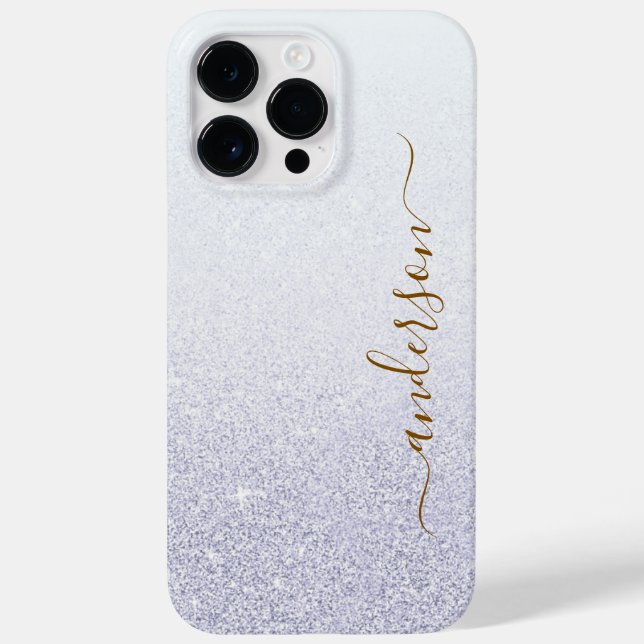 Coques Case-Mate iPhone Nom monogrammé pailleté élégant (Verso)