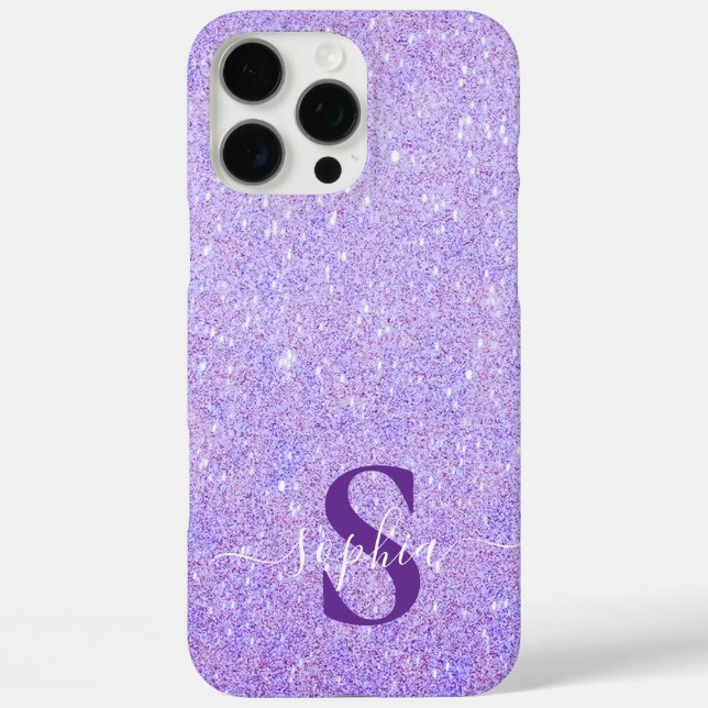 Coques Case-Mate iPhone Nom monogrammé pailleté élégant (Verso)