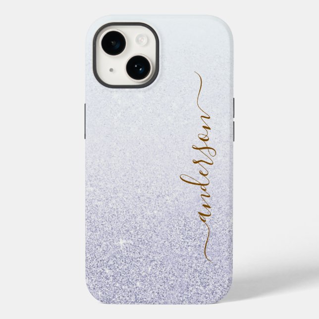 Coques Case-Mate iPhone Nom monogrammé pailleté élégant (Verso)