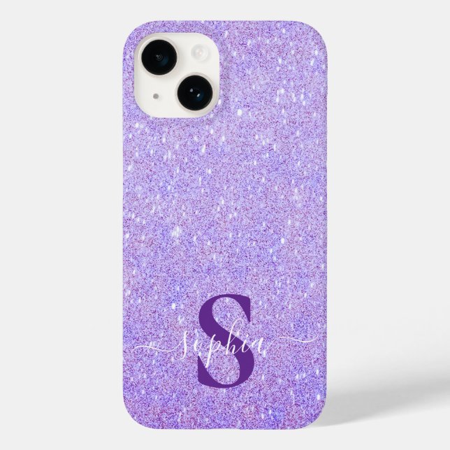Coques Case-Mate iPhone Nom monogrammé pailleté élégant (Verso)