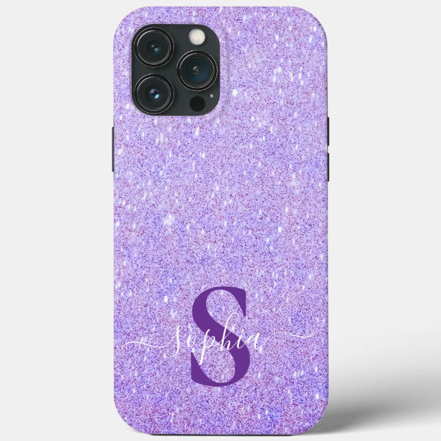 Coques Case-Mate iPhone Nom monogrammé pailleté élégant (Verso)