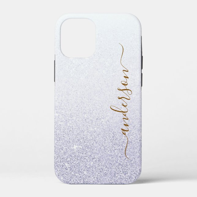 Coques Case-Mate iPhone Nom monogrammé pailleté élégant (Verso)