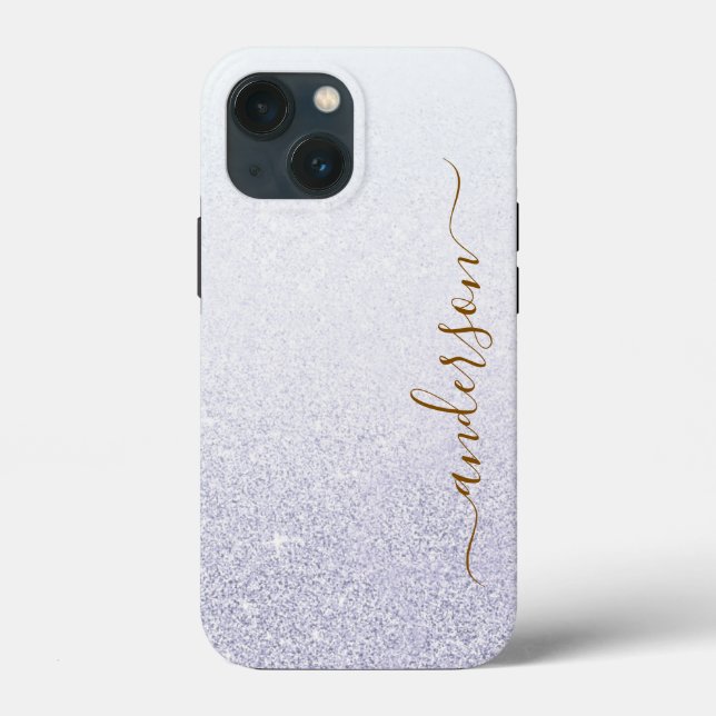 Coques Case-Mate iPhone Nom monogrammé pailleté élégant (Verso)