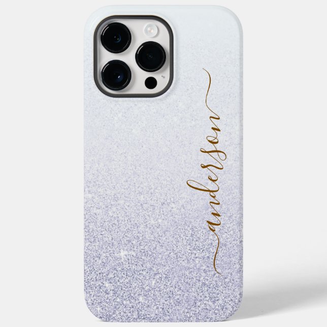 Coques Case-Mate iPhone Nom monogrammé pailleté élégant (Verso)