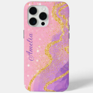 Coque Case-Mate iPhone Nom monogrammé pailleté élégant