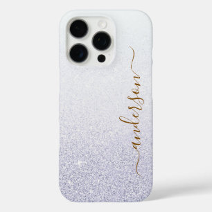 Coque iPhone 16 Pro Nom monogrammé pailleté élégant