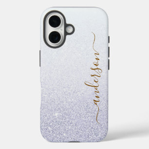 Coque Pour iPhone 16 Nom monogrammé pailleté élégant
