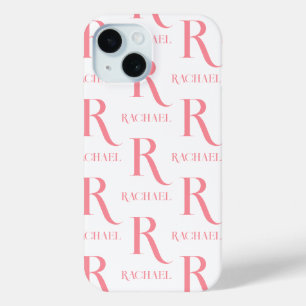 Coque Case-Mate iPhone Nom Monogramme personnalisé Minimal Stylish Rose