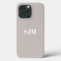 Nom monogramme personnalisé minimaliste Blanc pâle