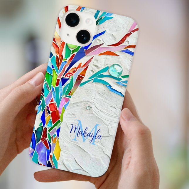 Coques Case-Mate iPhone Nom Mosaïque de monogramme (Créateur téléchargé)