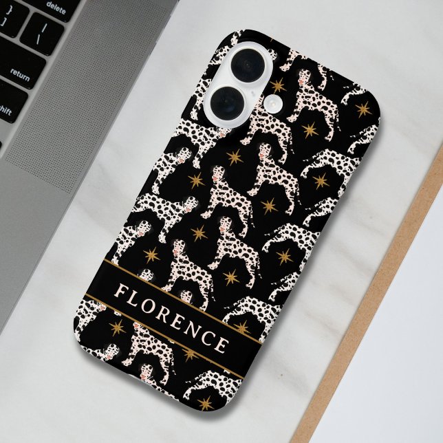 Coques Case-Mate iPhone Nom Motif des étoiles DogGold de Dalmatie (Créateur téléchargé)