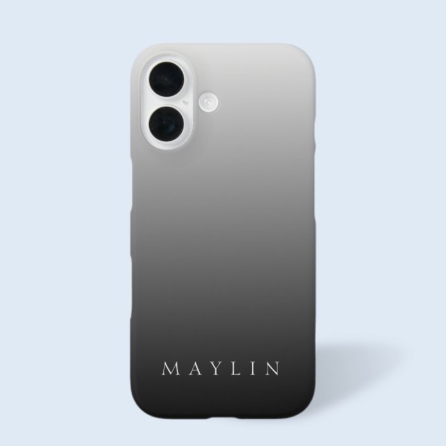 Coques Case-Mate iPhone Nom ou mot classique | Dégradé gris (Créateur téléchargé)