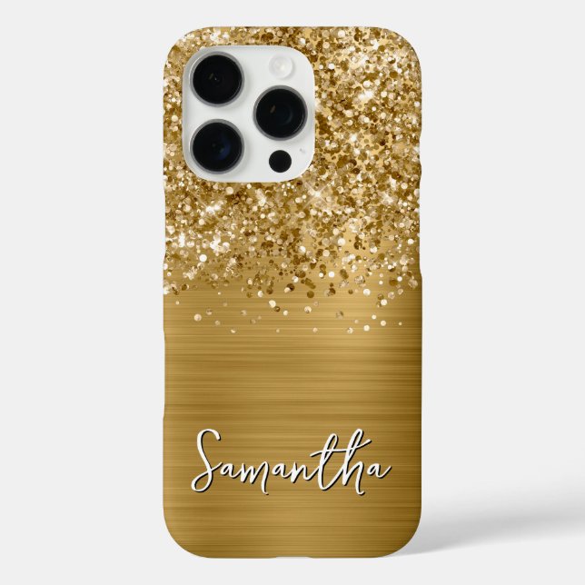Coques Case-Mate iPhone Nom Pailleté Or Glamour (Verso)
