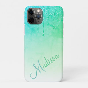 Case-Mate iPhone Case Nom Paillettes Ombré Vert Glamour