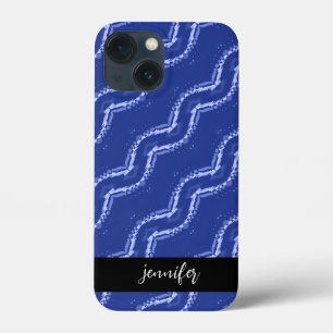 Case-Mate iPhone Case Nom personnalisable Abstrait bleu vagues motif
