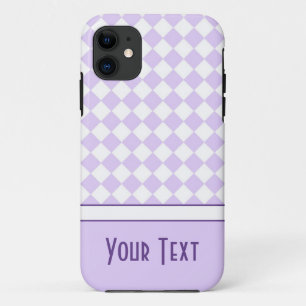 Coques Pour iPhone Nom personnalisable Diamant Violet à carreaux