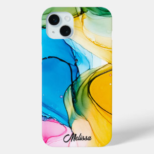 Coque Case-Mate iPhone Nom Personnalisable Marbré coloré moderne