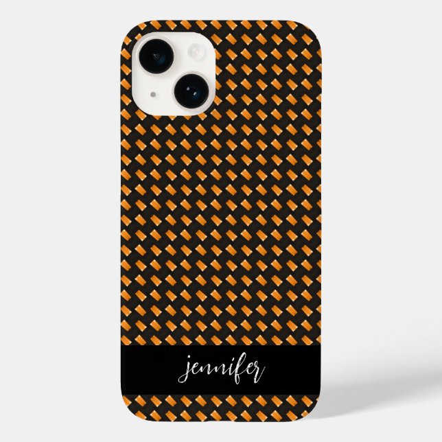 Coques Case-Mate iPhone Nom personnalisable motif jaune et noir (Verso)