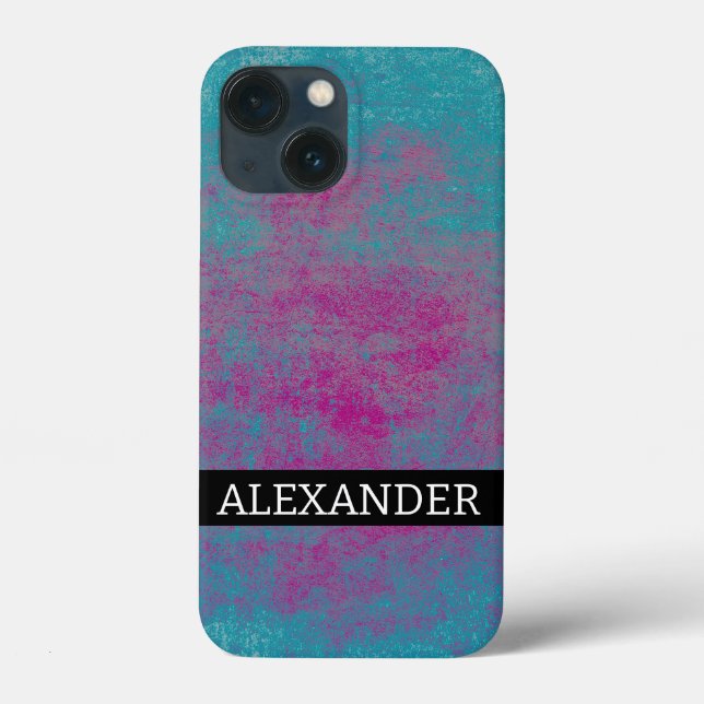 Coques Case-Mate iPhone Nom personnalisable texture de grunge Abstraite (Verso)