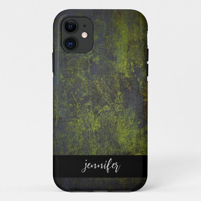 Coques Case-Mate iPhone Nom personnalisable texture de grunge Abstraite (Dos)