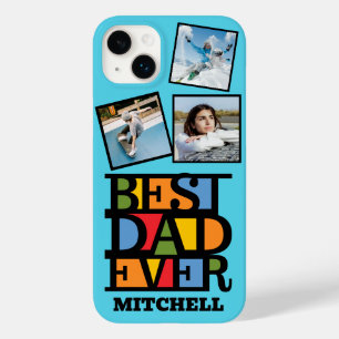 Coque Case-Mate iPhone Nom personnalisé & 3 photos MEILLEUR PÈRE JAMAIS