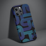Coque Case-Mate iPhone Nom personnalisé Abstrait bleu violet géométrique<br><div class="desc">Le boîtier de téléphone intelligent Abstrait moderne Blue Purple Geometry Nom personnalisé iPhone dispose d'un motif géométrique abstrait en bleu et violet avec votre nom personnalisé à la base. Un cadeau parfait pour Noël,  anniversaire,  anniversaire,  Fête des pères et plus encore. Conçu par ©Evco Studio www.zazzle.com/store/evcostudio</div>