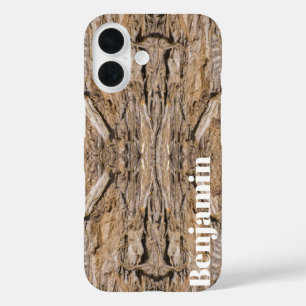 Coque Pour iPhone 16 Nom personnalisé Abstrait Juniper Bark Texture Pho
