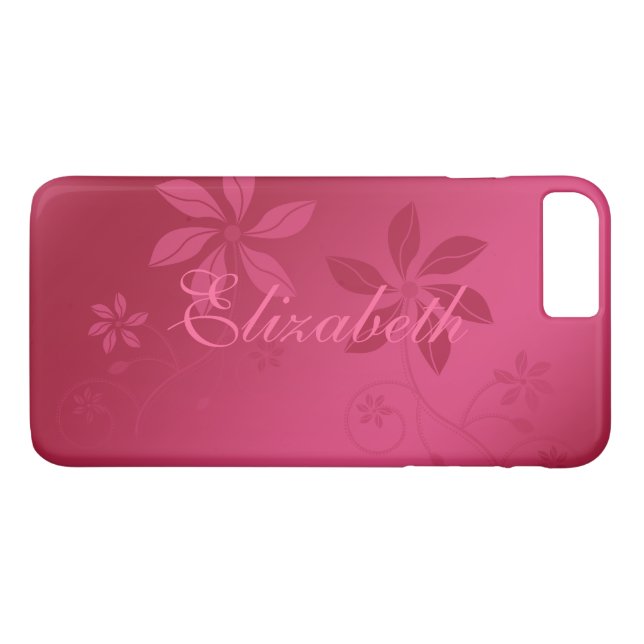 Coques Case-Mate iPhone Nom personnalisé Abstrait rose chaud (Dos (Horizontal))