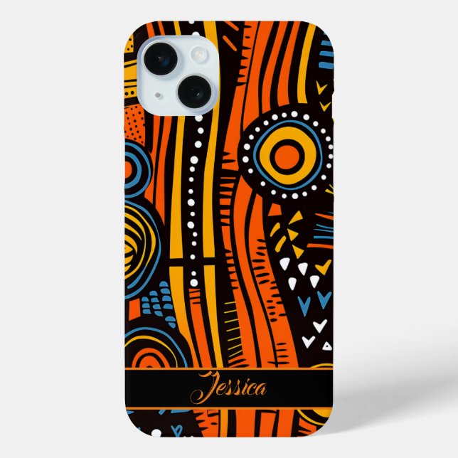Coques Case-Mate iPhone Nom personnalisé African Print (Verso)