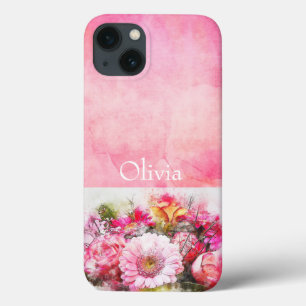 Case-Mate iPhone Case Nom personnalisé Aquarelle Floral