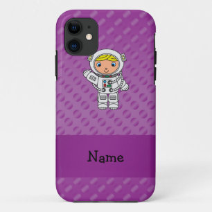 Etui iPhone Case-Mate Nom personnalisé astronaute violet pois