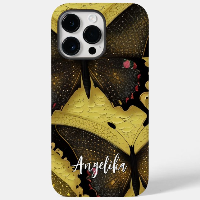 Coques Case-Mate iPhone Nom personnalisé avec motif papillon (Verso)