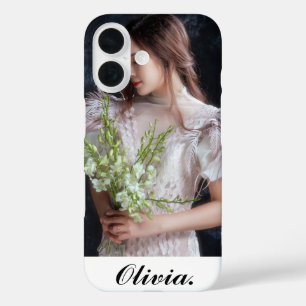 Coque Pour iPhone 16 Nom personnalisé avec photo