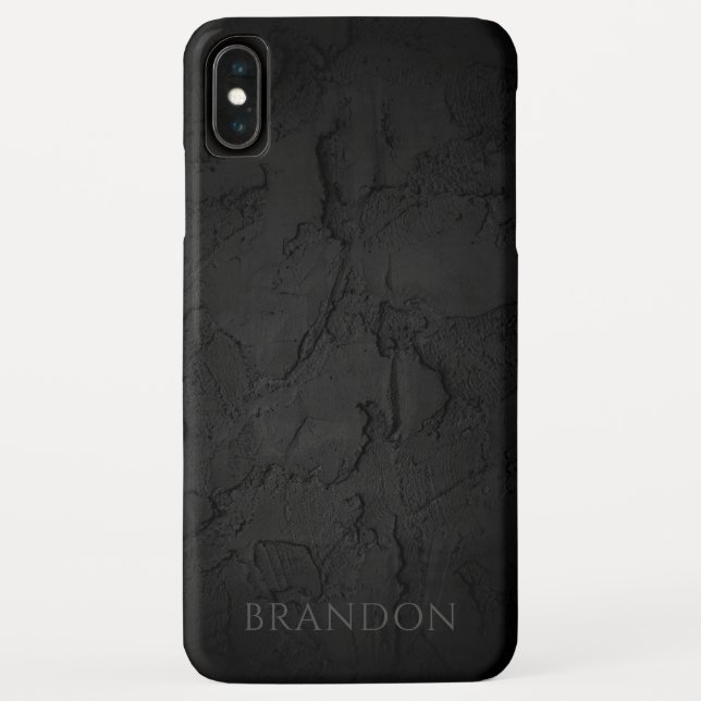 Coques Case-Mate iPhone Nom personnalisé avec texture noire abstraite (Dos)