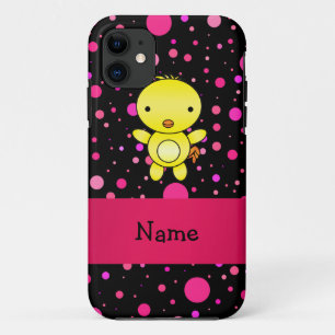 Case-Mate iPhone Case Nom personnalisé bébé chick noir rose pois