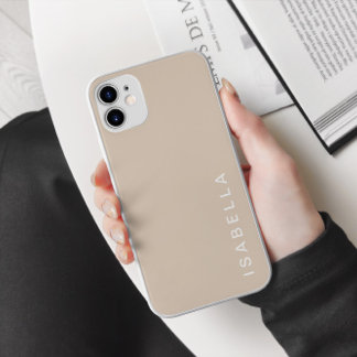 Coque Case-Mate iPhone Nom personnalisé beige minimaliste moderne